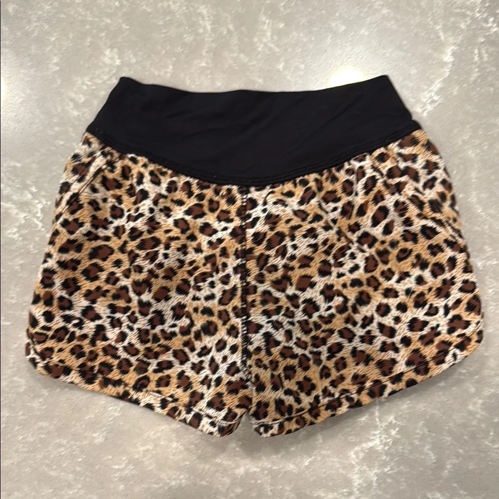 GB Girls Black and Leopard Active Skort Shorts and Leggings Set LIKE NEW